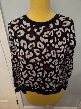 BCX Animal Print Pullover Sweater